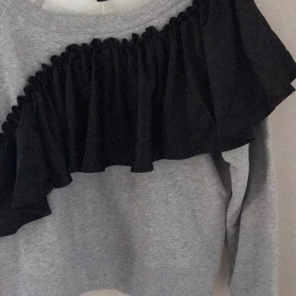 NWT J. Crew Medium left cutest ruffled sweatshirt - Picture 2 of 5